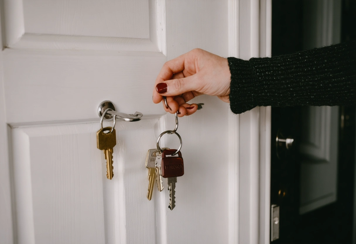 Close-up of a key in a lock