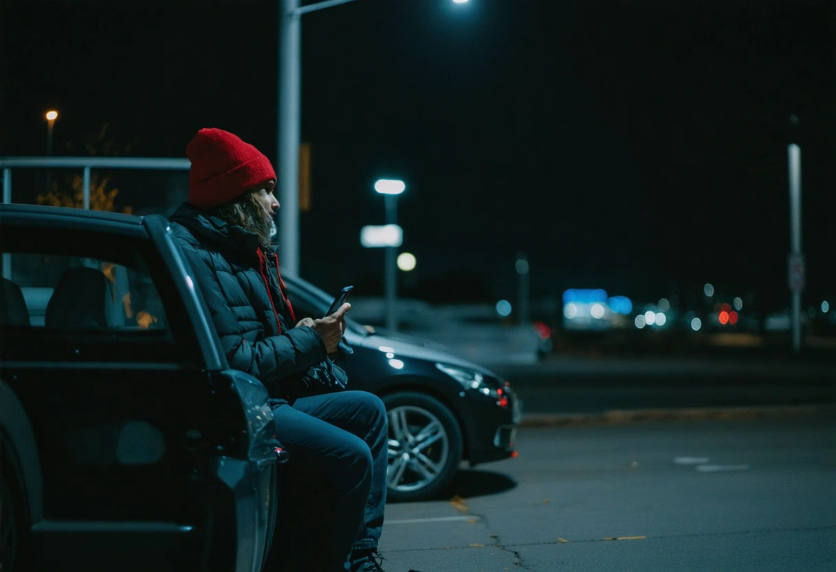 Person calling a locksmith service on a smartphone